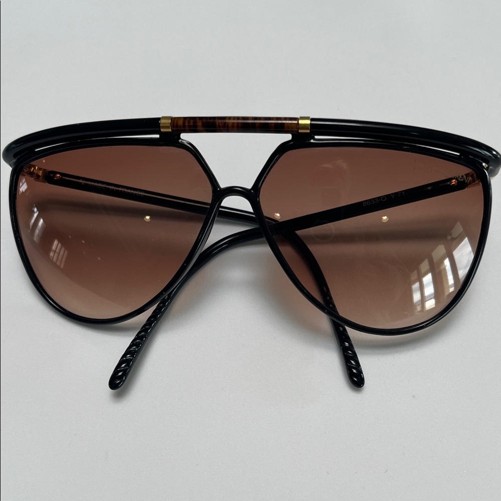 Yves Saint Laurent Black and Brown Sunglasses